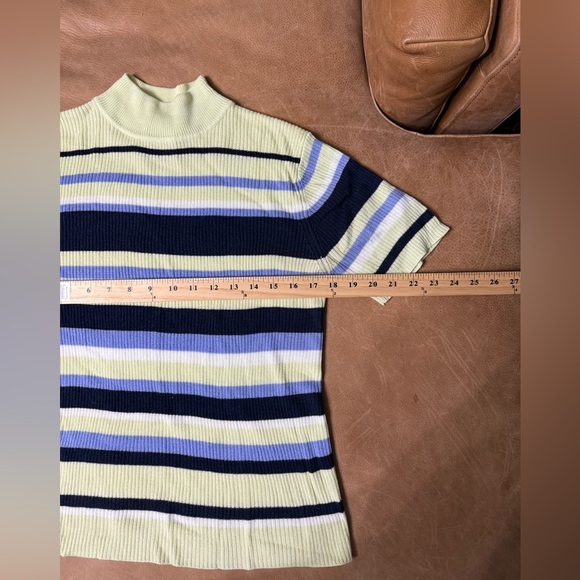 Croft & Barrow Striped Mock Neck Sweater Lightweight Women’s Size Medium - Picture 3 of 5